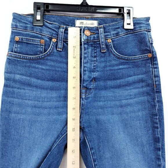 Madewell Jeans Women's 26 Blue Denim Mid-Rise Kick Out Bootcut Leg Zip Fly Retro - Picture 5 of 14